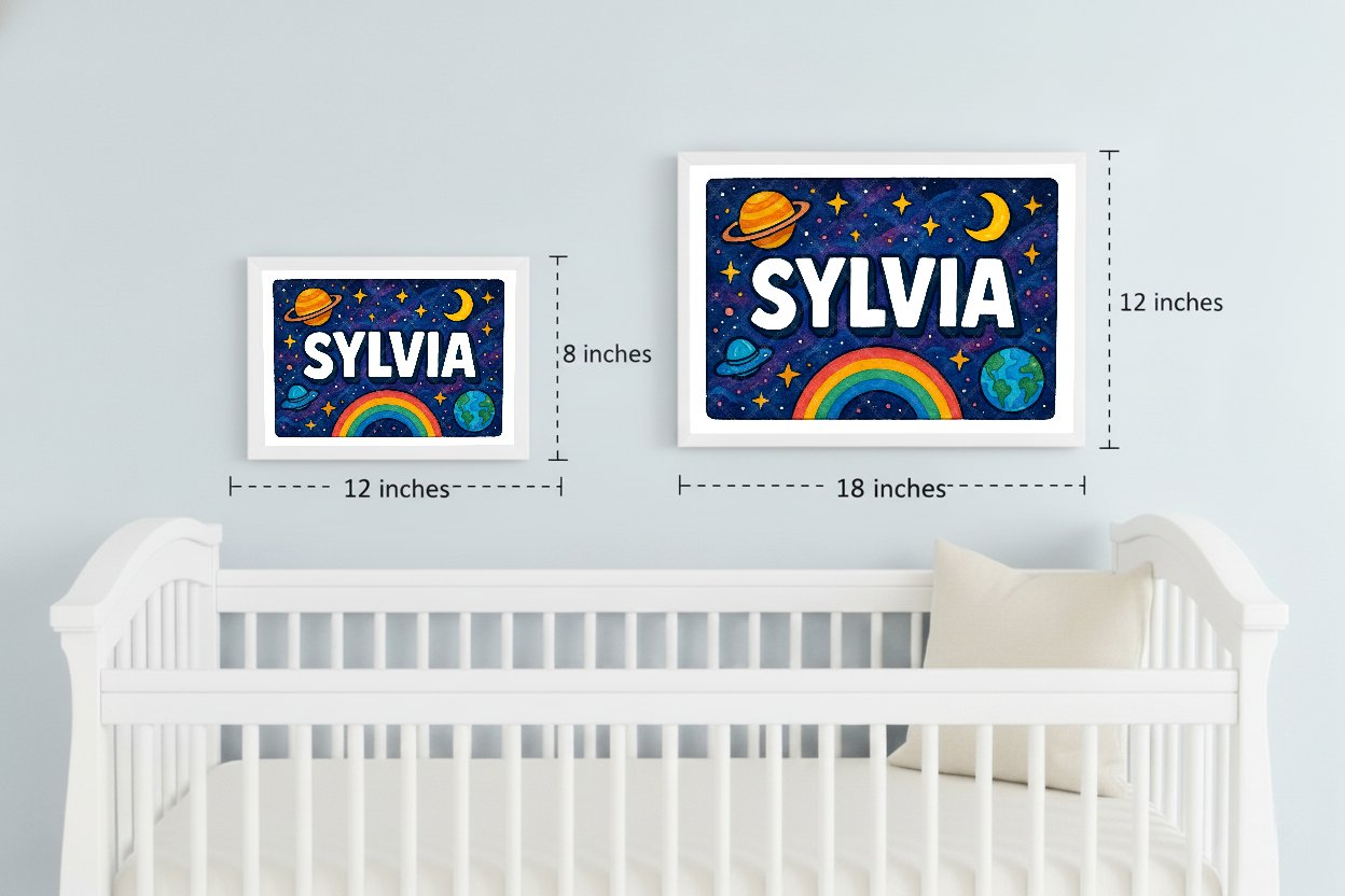 Personalized space name art for Sylvia