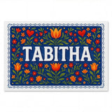Tabitha Name Art - Floral Farmhouse personalized wall print for kids