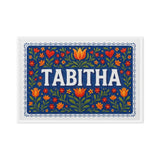 Tabitha Name Art - Floral Farmhouse personalized wall print for kids