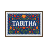 Tabitha Name Art - Floral Farmhouse personalized wall print for kids