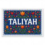 Taliyah Name Art - Floral Farmhouse personalized wall print for kids