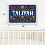 Taliyah Name Art - Floral Farmhouse personalized wall print for kids
