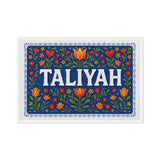 Taliyah Name Art - Floral Farmhouse personalized wall print for kids