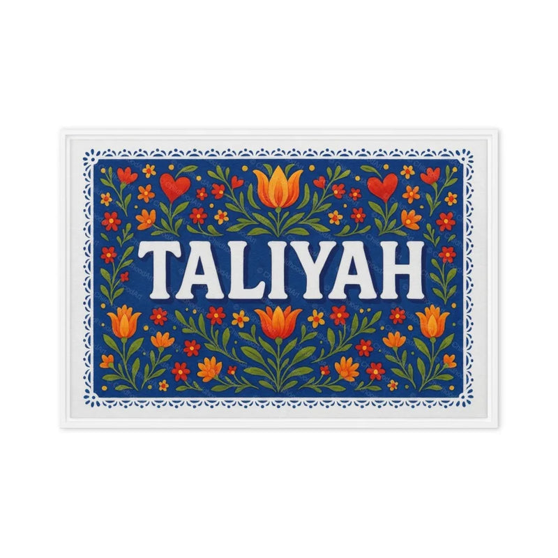Taliyah Name Art - Floral Farmhouse personalized wall print for kids
