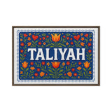 Taliyah Name Art - Floral Farmhouse personalized wall print for kids
