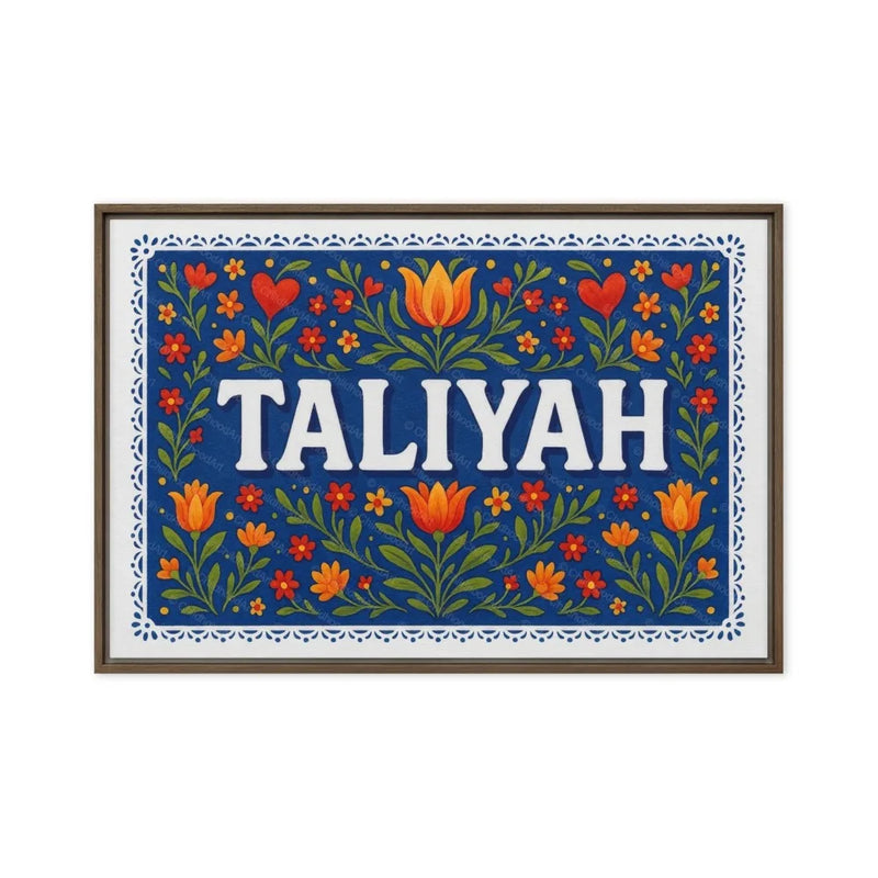 Taliyah Name Art - Floral Farmhouse personalized wall print for kids