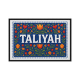 Taliyah Name Art - Floral Farmhouse personalized wall print for kids