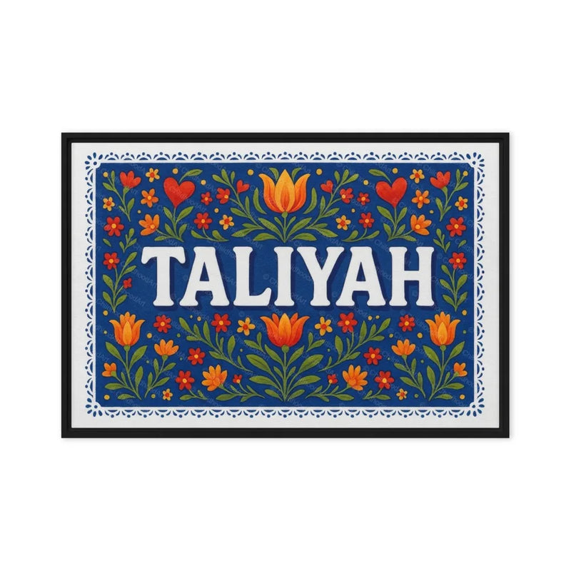 Taliyah Name Art - Floral Farmhouse personalized wall print for kids