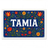 Tamia Name Art - Floral Farmhouse personalized wall print for kids