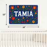 Tamia Name Art - Floral Farmhouse personalized wall print for kids