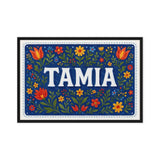 Tamia Name Art - Floral Farmhouse personalized wall print for kids