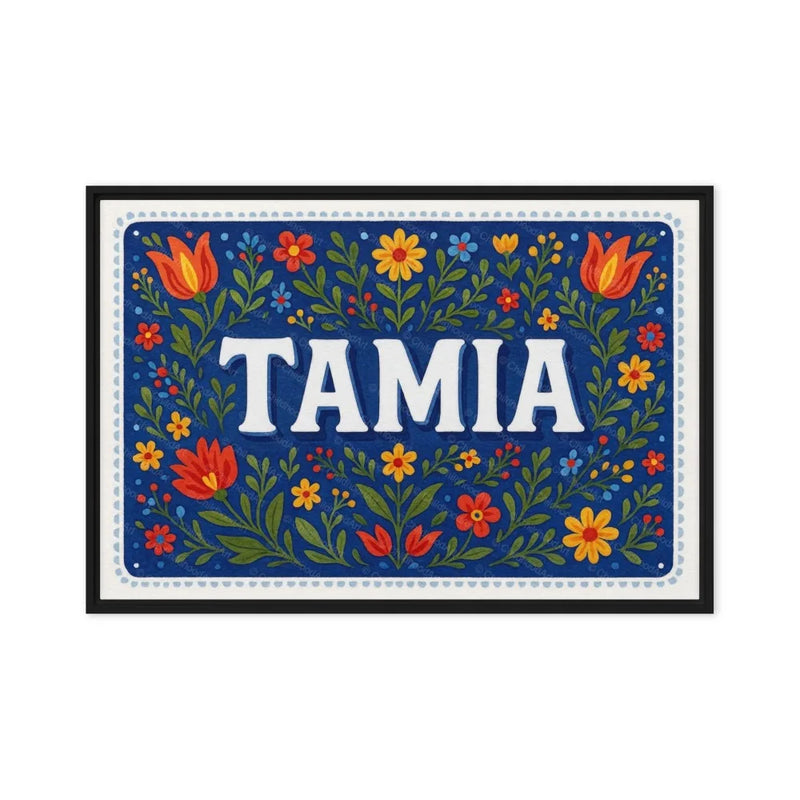 Tamia Name Art - Floral Farmhouse personalized wall print for kids