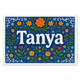 Tanya Name Art - Floral Farmhouse personalized wall print for kids
