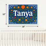 Tanya Name Art - Floral Farmhouse personalized wall print for kids
