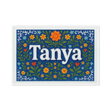 Tanya Name Art - Floral Farmhouse personalized wall print for kids
