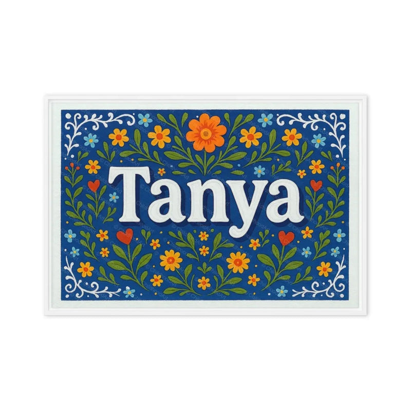 Tanya Name Art - Floral Farmhouse personalized wall print for kids