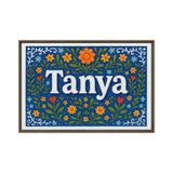 Tanya Name Art - Floral Farmhouse personalized wall print for kids