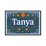 Tanya Name Art - Floral Farmhouse personalized wall print for kids