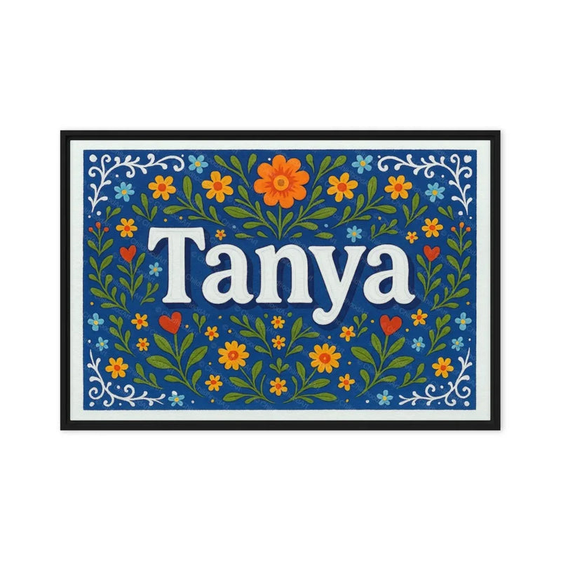 Tanya Name Art - Floral Farmhouse personalized wall print for kids