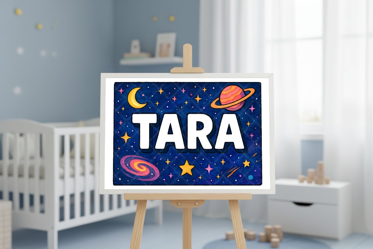 Personalized space name art for Tara