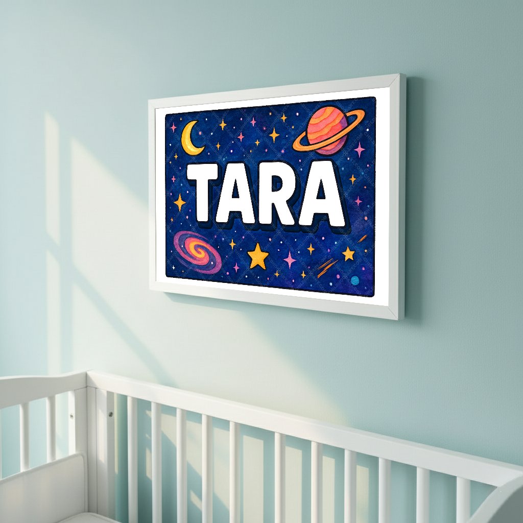 Personalized space name art for Tara