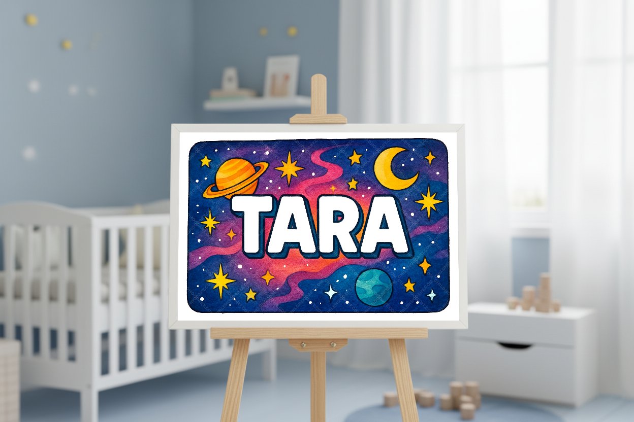 Personalized space name art for Tara