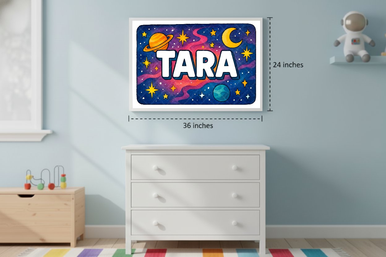Personalized space name art for Tara