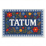 Tatum Name Art - Floral Farmhouse personalized wall print for kids