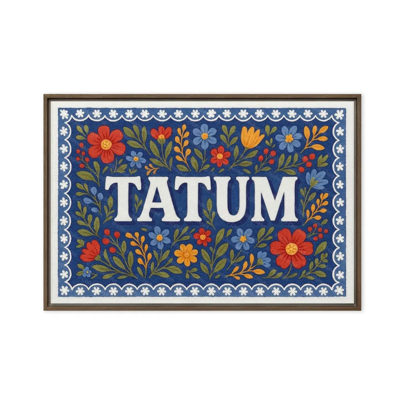 Tatum Name Art - Floral Farmhouse personalized wall print for kids