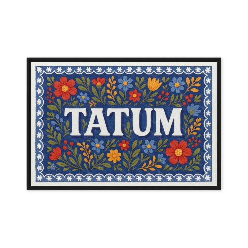 Tatum Name Art - Floral Farmhouse personalized wall print for kids