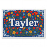 Tayler Name Art - Floral Farmhouse personalized wall print for kids