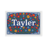 Tayler Name Art - Floral Farmhouse personalized wall print for kids