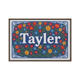 Tayler Name Art - Floral Farmhouse personalized wall print for kids