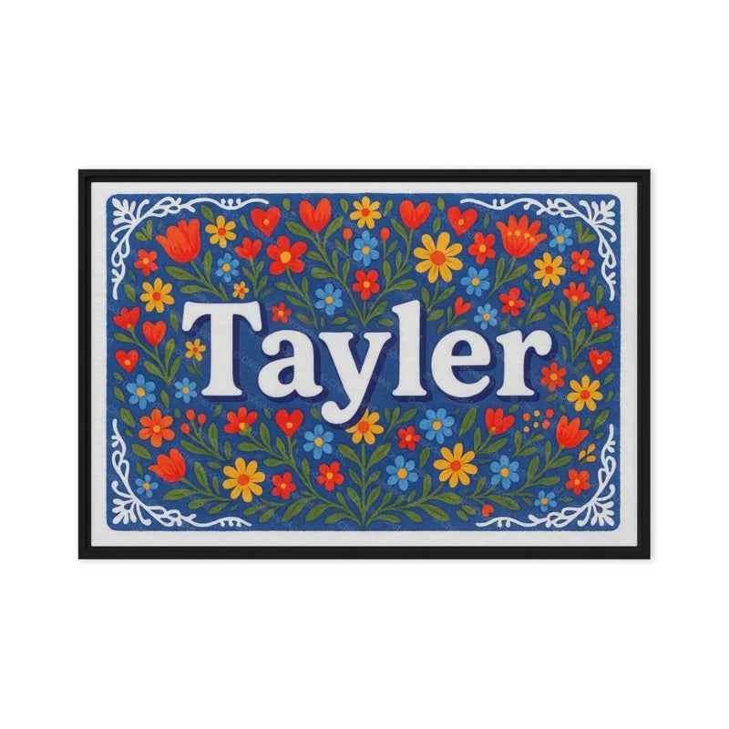 Tayler Name Art - Floral Farmhouse personalized wall print for kids