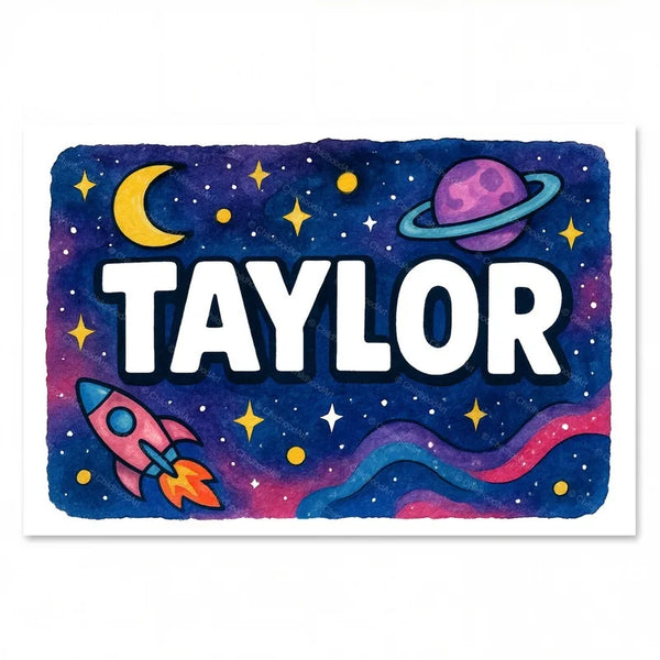 Taylor Name Art - Space Explorers Personalized Wall Art