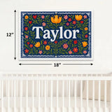 Taylor Name Art - Floral Farmhouse personalized wall print for kids