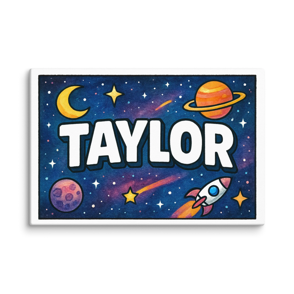 Taylor Name Art - Space Explorers Personalized Wall Art