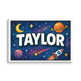 Taylor Name Art - Space Explorers personalized wall print for kids