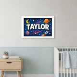 Taylor Name Art - Space Explorers personalized wall print for kids
