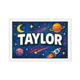 Taylor Name Art - Space Explorers personalized wall print for kids