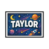 Taylor Name Art - Space Explorers personalized wall print for kids