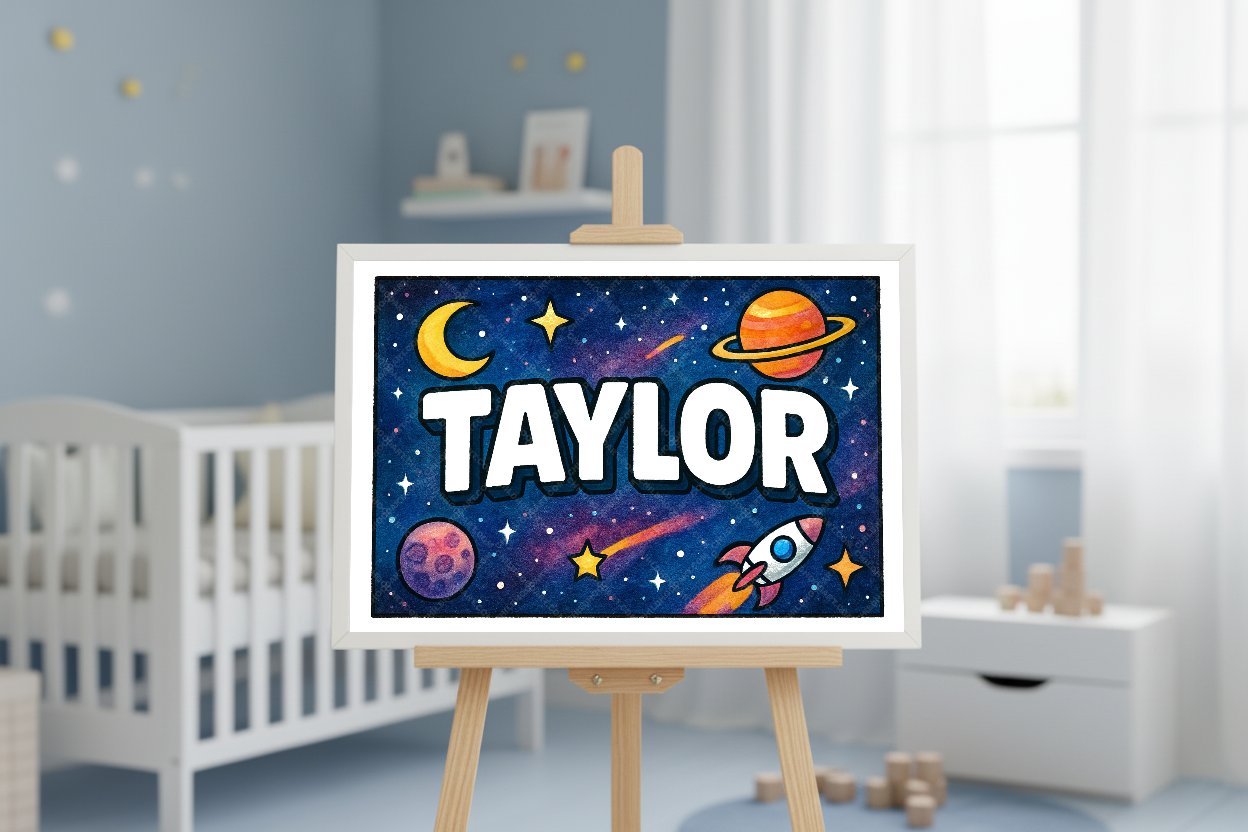 Personalized space name art for Taylor