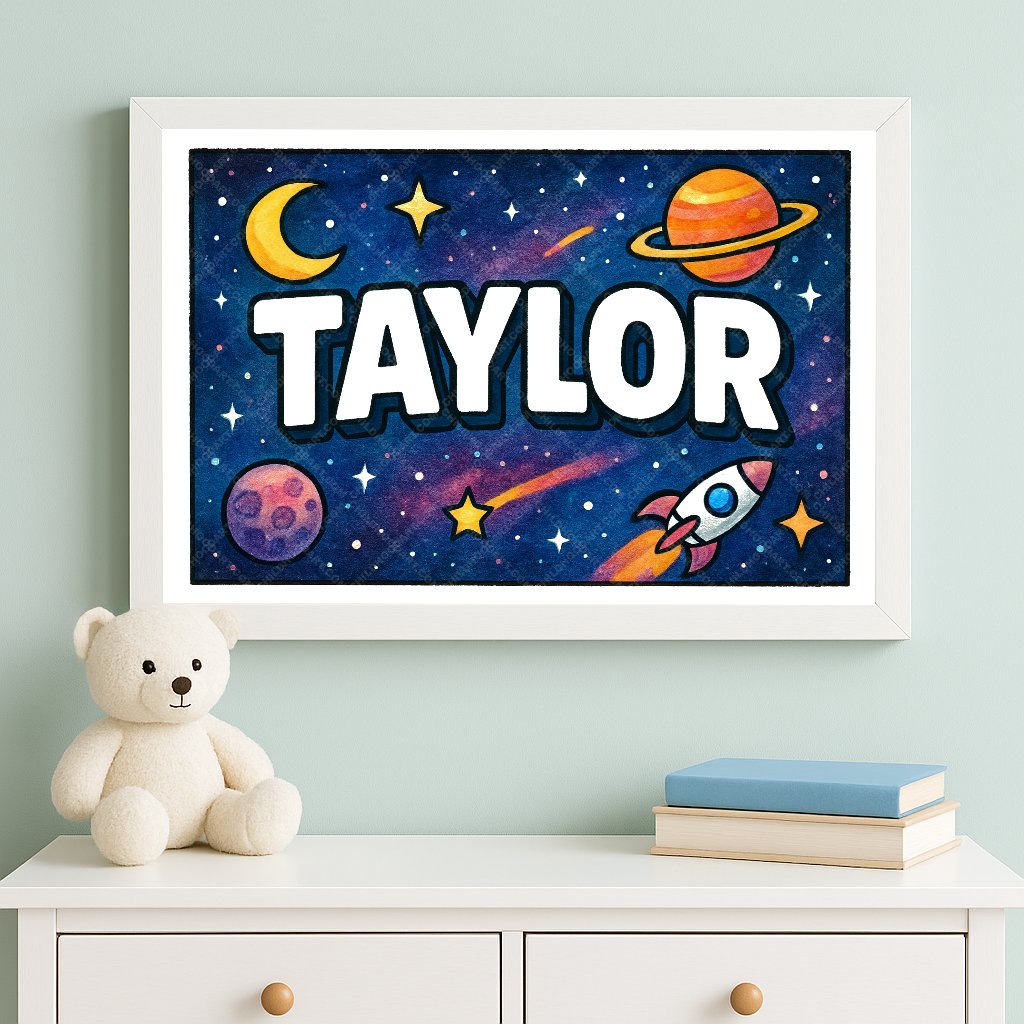 Personalized space name art for Taylor