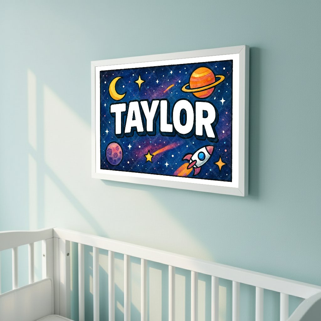 Personalized space name art for Taylor
