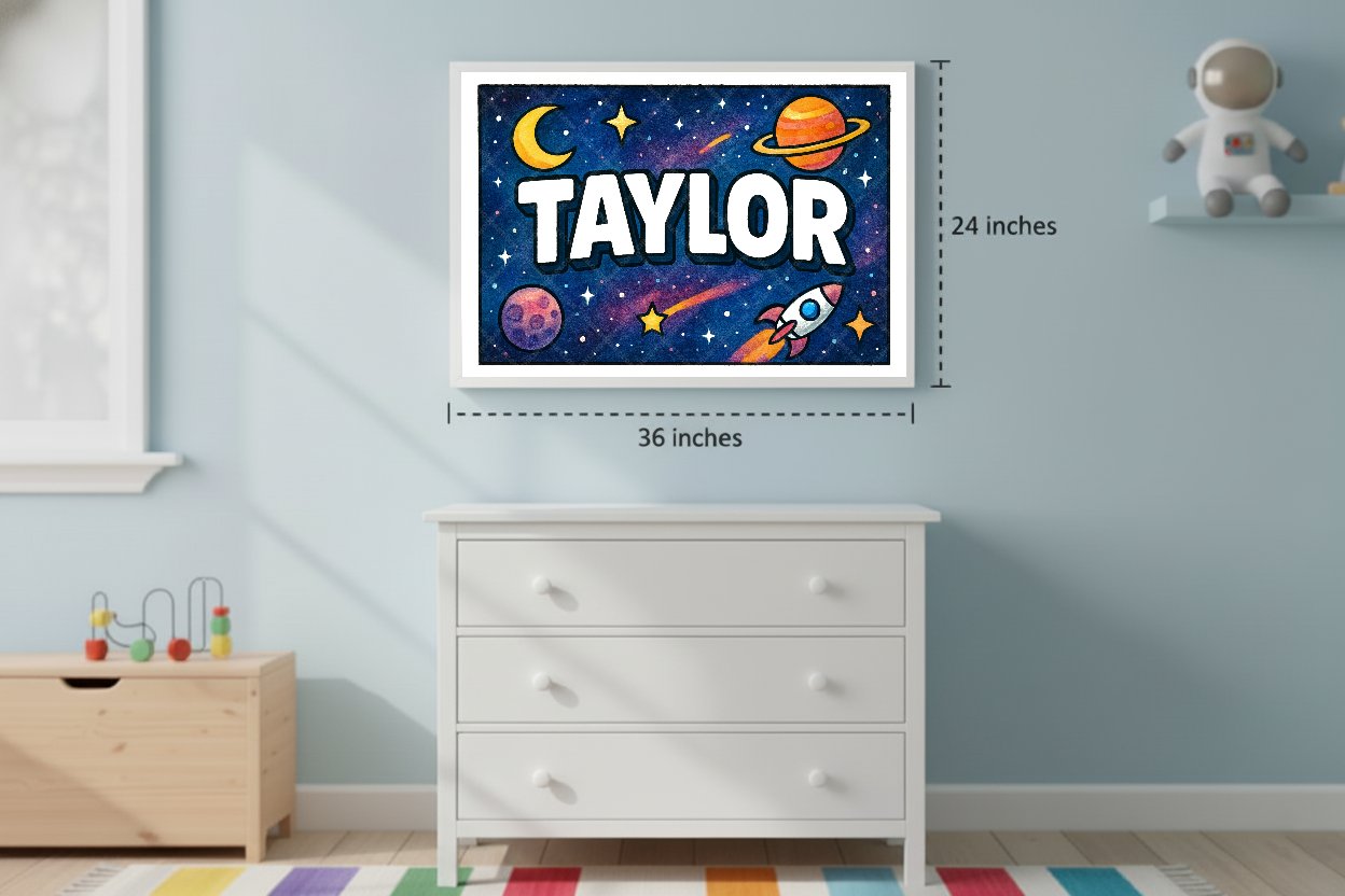 Personalized space name art for Taylor