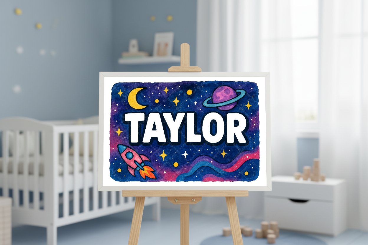 Personalized space name art for Taylor