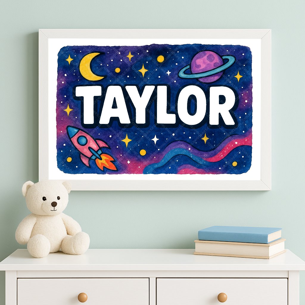 Personalized space name art for Taylor