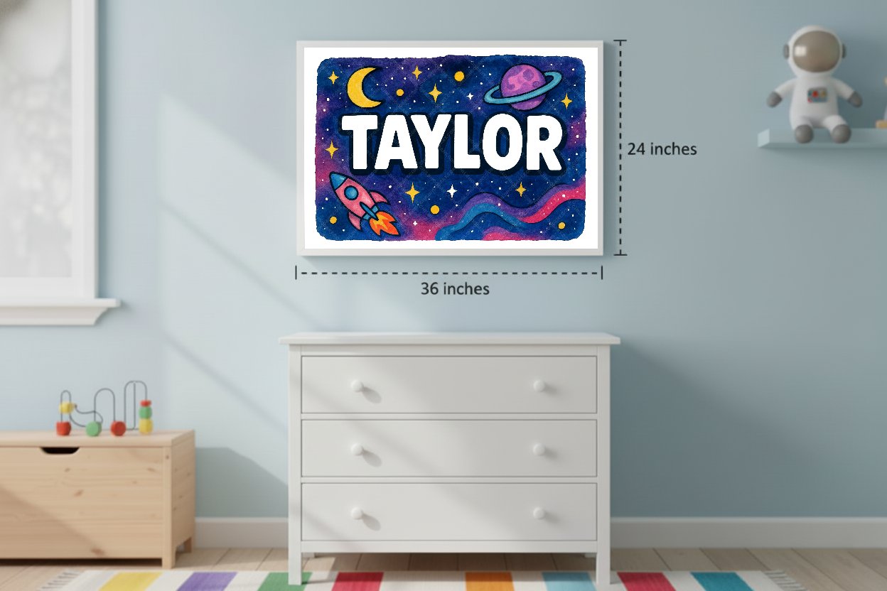 Personalized space name art for Taylor