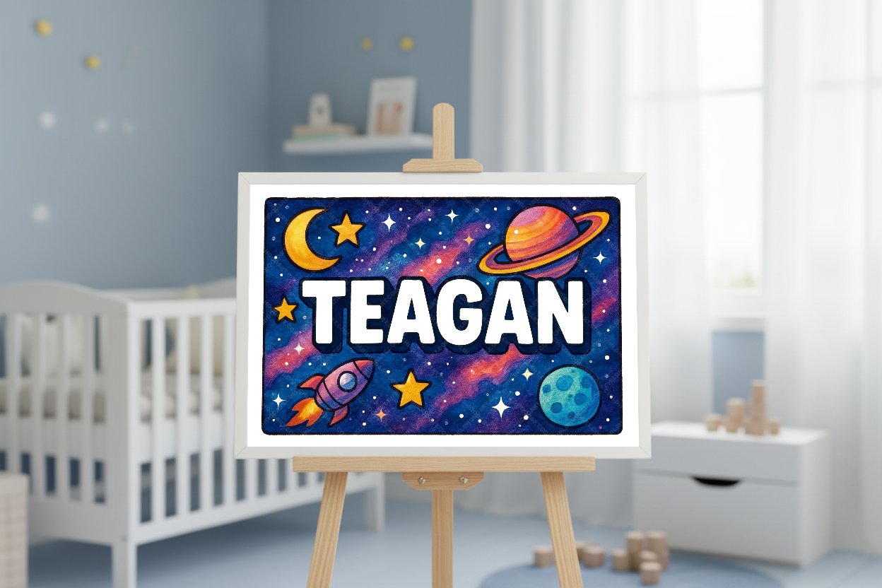 Personalized space name art for Teagan