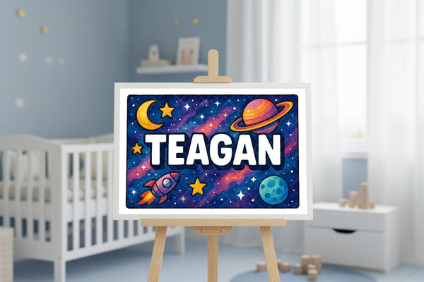 "Teagan" Amongst the Stars Personalized Space Artwork